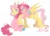 Size: 1920x1372 | Tagged: safe, artist:universal-heart, fluttershy, pinkie pie, earth pony, pegasus, pony, colored hooves, couple, cuddling, curly hair, female, flutterpie, folded wings, heart eyes, hug, image, jpeg, lesbian, looking at each other, mare, missing cutie mark, piercing, shipping, simple background, smiling, unshorn fetlocks, white background, wingding eyes, wings
