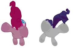 Size: 1280x855 | Tagged: safe, artist:benpictures1, derpibooru import, pinkie pie, rarity, earth pony, pony, unicorn, my little pony: the movie, balloonbutt, butt, cute, diapinkes, duo, female, frog (hoof), helmet, image, inkscape, mare, plot, png, raribetes, rearity, simple background, transparent background, underhoof, vector