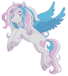 Size: 1280x1426 | Tagged: safe, artist:universal-heart, star catcher, pegasus, pony, colored hooves, colored wings, ear piercing, female, flying, g3, heart eyes, heart mark, image, mare, piercing, png, simple background, smiling, solo, transparent background, unshorn fetlocks, wingding eyes, wings