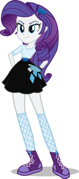 Size: 1631x3675 | Tagged: safe, artist:steampunksalutation, derpibooru import, rarity, equestria girls, alternate clothes, alternate costumes, clothes, commission, converse, female, fingerless gloves, fishnets, gloves, image, png, shoes, skirt, smug, sneakers, socks, solo, stockings, thigh highs