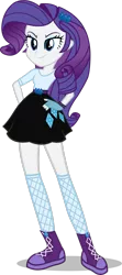 Size: 1631x3675 | Tagged: safe, artist:steampunksalutation, derpibooru import, rarity, equestria girls, alternate clothes, alternate costumes, clothes, commission, converse, female, fingerless gloves, fishnets, gloves, image, png, shoes, skirt, smug, sneakers, socks, solo, stockings, thigh highs