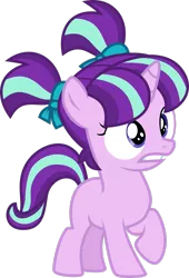 Size: 2017x2974 | Tagged: safe, artist:davidsfire, artist:skele-sans, derpibooru import, starlight glimmer, pony, unicorn, :p, cute, female, filly, filly starlight glimmer, glimmerbetes, high res, image, pigtails, png, raised hoof, silly, silly pony, simple background, smiling, solo, tongue out, transparent background, vector, younger