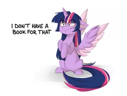 Size: 1703x1295 | Tagged: safe, artist:teranen, derpibooru import, twilight sparkle, twilight sparkle (alicorn), alicorn, pony, chest fluff, disturbed, eye clipping through hair, female, floppy ears, horn, image, mare, png, princess, reaction image, simple background, sitting, sketch, solo, twilight fuel, two toned wings, white background, wings