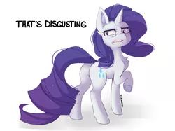 Size: 1706x1273 | Tagged: safe, artist:teranen, derpibooru import, rarity, pony, unicorn, butt, chest fluff, disgusted, expression, female, funny, image, juxtaposition bait, looking at you, looking back, looking back at you, mare, plot, png, reaction image, rear view, simple background, sketch, solo, white background