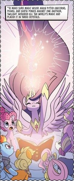 Size: 374x915 | Tagged: safe, derpibooru import, idw, applejack, fluttershy, pinkie pie, rainbow dash, rarity, spike, twilight sparkle, alicorn, earth pony, pegasus, pony, unicorn, my little pony: a new generation, spoiler:comic, spoiler:g5comic, spoiler:g5comic02, g5, image, jpeg, magic, older, older applejack, older fluttershy, older pinkie pie, older rainbow dash, older rarity, older spike, older twilight, spell