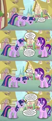 Size: 1136x2623 | Tagged: safe, artist:silverbuller, derpibooru import, edit, edited screencap, screencap, starlight glimmer, twilight sparkle, alicorn, pony, unicorn, comic, female, image, jpeg, mare, screencap comic, sweat