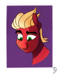 Size: 1500x1900 | Tagged: safe, artist:tyleks, derpibooru import, sprout cloverleaf, earth pony, pony, my little pony: a new generation, bust, colored, cute, g5, image, male, png, portrait, simple background, smiling, solo, stallion