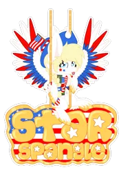 Size: 1200x1700 | Tagged: safe, derpibooru import, oc, oc:star spangle, ponified, pegasus, pony, :p, badge, blonde, braid, colored hooves, feathered fetlocks, female, flag, gold hooves, hat, hooves, image, mare, name tag, nation ponies, png, spread wings, swing, tongue out, united states, wingding eyes, wings