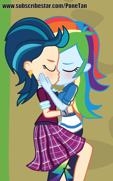 Size: 2500x4000 | Tagged: questionable, artist:cloppy hooves, ponybooru import, indigo zap, rainbow dash, equestria girls, female, image, indigodash, kissing, lesbian, making out, png, shipping, show accurate