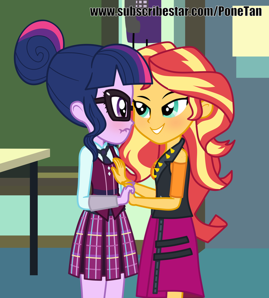 Size: 3600x4000 | Tagged: questionable, artist:cloppy hooves, ponybooru import, sunset shimmer, twilight sparkle, equestria girls, breast grab, breasts, grope, image, png, show accurate