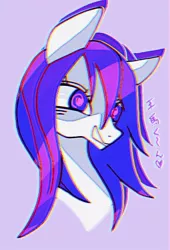 Size: 646x950 | Tagged: safe, artist:stacy_165cut, derpibooru import, pony, bust, female, image, japanese, jpeg, mare, moon runes, simple background, solo