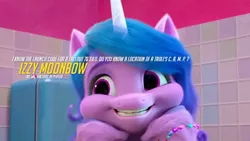 Size: 720x405 | Tagged: safe, derpibooru import, edit, edited screencap, screencap, izzy moonbow, pony, unicorn, my little pony: make your mark, fallout, fallout 76, female, g5, image, jpeg, mare, play of the game