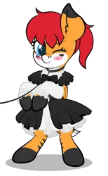 Size: 4725x7678 | Tagged: safe, artist:veeayydee, derpibooru import, oc, oc:serenity, unofficial characters only, pegasus, pony, absurd resolution, bipedal, blushing, clothes, coat markings, collar, ear fluff, female, full body, image, maid, mare, one eye closed, pegasus oc, png, shadow, simple background, smiling, solo, standing, transparent background, wings, wink