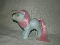 Size: 640x480 | Tagged: safe, derpibooru import, photographer:breyer600, photographer:lancer, baby cuddles, earth pony, pony, baby, baby pony, blushing, cuddlebetes, cute, female, filly, foal, g1, image, irl, jpeg, photo, solo, toy
