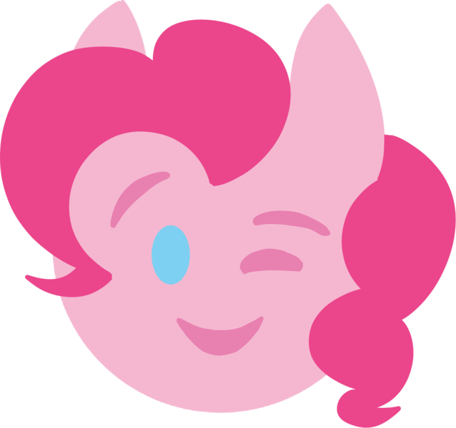 Size: 1107x1041 | Tagged: safe, artist:legendoflink, derpibooru import, pinkie pie, emoji, exploitable, image, looking at you, one eye closed, pinkmoji, png, simple background, transparent background, wink