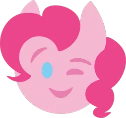 Size: 1107x1041 | Tagged: safe, artist:legendoflink, derpibooru import, pinkie pie, emoji, exploitable, image, looking at you, one eye closed, pinkmoji, png, simple background, transparent background, wink