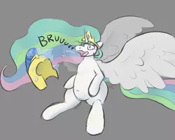 Size: 1500x1200 | Tagged: suggestive, artist:voraciouscutie, derpibooru import, princess celestia, belly, burp, chubby, digestion, image, png, princess vorestia, vore