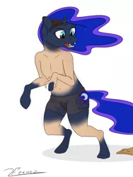 Size: 1620x2160 | Tagged: safe, artist:furnaise, derpibooru import, nightmare moon, pony, clothes, cutie mark, human to pony, image, male to female, png, rule 63, transformation, transgender, underwear, wat