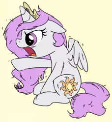 Size: 350x384 | Tagged: safe, artist:sketchyjackie, derpibooru import, edit, princess celestia, alicorn, pony, angry, cewestia, cropped, crown, female, filly, foal, horn, image, jewelry, messy mane, pink-mane celestia, png, regalia, sun, wings, young celestia, younger