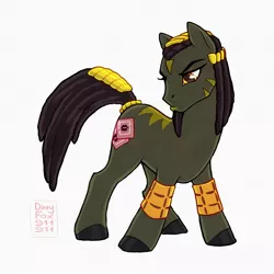 Size: 2048x2048 | Tagged: safe, artist:dirtyfox911911, derpibooru import, ponified, earth pony, zebra, anime, crossover, ermes costello, female, image, jojo's bizarre adventure, jpeg, mare, solo, stone ocean