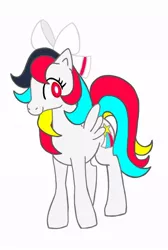 Size: 572x850 | Tagged: safe, artist:stacy_165cut, derpibooru import, oc, unofficial characters only, pegasus, pony, bow, female, g1, hair bow, image, jpeg, mare, simple background, solo, white background, wings