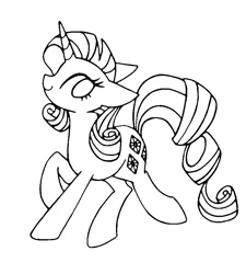 Size: 766x850 | Tagged: safe, artist:stacy_165cut, derpibooru import, rarity, pony, unicorn, black and white, female, grayscale, horn, image, jpeg, mare, monochrome, simple background, solo, white background