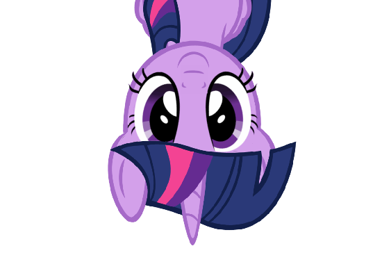 Size: 550x400 | Tagged: safe, artist:pink1ejack, derpibooru import, editor:pokemonvictor, twilight sparkle, twilight sparkle (alicorn), alicorn, pony, fluttershy leans in, female, folded wings, front view, horn, illusion, image, looking at you, mare, modern art, multicolored mane, optical illusion, png, purple eyes, simple background, smiling, solo, solo female, thatcher effect, upside down, wings