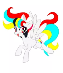 Size: 689x800 | Tagged: safe, artist:stacy_165cut, derpibooru import, oc, unofficial characters only, pegasus, pony, bow, female, hair bow, image, jpeg, mare, simple background, solo, spread wings, white background, wings