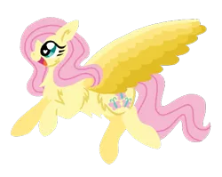 Size: 523x417 | Tagged: safe, artist:littlesnowyowl, derpibooru import, fluttershy, pegasus, pony, female, heart, heart eyes, image, mare, png, simple background, smiling, spread wings, transparent background, wingding eyes, wings