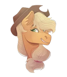 Size: 2000x2300 | Tagged: safe, artist:kikirdcz, derpibooru import, applejack, pony, bust, image, png, portrait, simple background, solo, transparent background