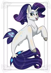 Size: 1280x1840 | Tagged: safe, artist:daynaskully, derpibooru import, rarity, pony, seapony (g4), unicorn, blue eyes, blue mane, blue tail, blushing, colored pupils, cute, digital art, dorsal fin, eyelashes, female, fish tail, flowing mane, flowing tail, glow, horn, image, jpeg, mare, mermay, open mouth, open smile, seaponified, seapony rarity, signature, simple background, smiling, solo, species swap, speedpaint, tail, white background