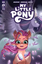 Size: 2063x3131 | Tagged: safe, derpibooru import, idw, sunny starscout, twilight sparkle, twilight sparkle (alicorn), alicorn, earth pony, pony, my little pony: a new generation, spoiler:comic, spoiler:g5comic, spoiler:g5comic06, comic cover, earth pony crystal, feather, g5, holding, image, older, older twilight, png, unicorn crystal