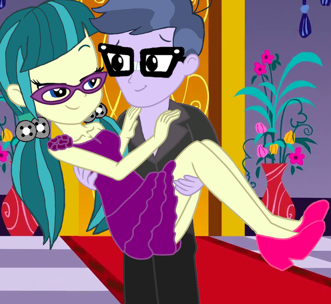 Size: 1888x1731 | Tagged: safe, artist:bigpurplemuppet99, derpibooru import, juniper montage, microchips, equestria girls, bridal carry, carrying, female, image, jpeg, male, microjuniper, shipping, straight