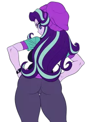 Size: 1246x1662 | Tagged: suggestive, artist:kaikoinu, derpibooru import, edit, starlight glimmer, breasts, butt, hand on hip, image, png, simple background, transparent background