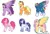 Size: 1551x1054 | Tagged: safe, artist:modharvest, derpibooru import, applejack, fluttershy, pinkie pie, rainbow dash, rarity, twilight sparkle, twilight sparkle (alicorn), alicorn, earth pony, pegasus, pony, unicorn, alternate design, colored hooves, colored wings, deerified, ear piercing, earring, facial markings, female, food, glasses, gradient hooves, gradient wings, image, jewelry, mane six, mare, multicolored wings, piercing, png, rainbow wings, redesign, simple background, sprinkles, twitterina design, unshorn fetlocks, white background, wings