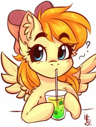 Size: 1200x1600 | Tagged: safe, artist:falafeljake, derpibooru import, oc, oc:deliambre, pegasus, commission, drinking, image, jpeg, solo, ych result