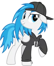 Size: 1834x2224 | Tagged: safe, artist:lightning stripe, derpibooru import, edit, oc, oc:snow fury, unofficial characters only, pegasus, pony, 2022, baseball cap, blue, blue eyes, blue hair, blue mane, cap, clothes, confident, cutie mark, derpibooru exclusive, female, hat, hoodie, image, mare, png, raised hoof, request, requested art, show accurate, simple background, solo, transparent background, white, white coat, wings