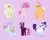 Size: 1280x1024 | Tagged: safe, artist:fluffae, applejack, fluttershy, pinkie pie, rainbow dash, rarity, twilight sparkle, earth pony, pegasus, pony, unicorn, alternate design, chest fluff, coat markings, feathered fetlocks, folded wings, freckles, glasses, gradient mane, hair bun, hair over one eye, image, jpeg, leonine tail, mane six, pink background, simple background, smiling, spread wings, standing on two hooves, straw in mouth, twitterina design, unicorn twilight, wings