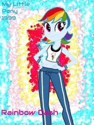 Size: 600x800 | Tagged: safe, artist:desireesamaniego, derpibooru import, rainbow dash, equestria girls, '90s, belly button, female, hand on hip, image, jpeg, solo