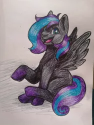 Size: 750x1000 | Tagged: safe, artist:foxwarior, derpibooru import, oc, oc:moonlight shadow, unofficial characters only, image, jpeg, solo, traditional art