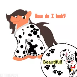 Size: 3125x3125 | Tagged: safe, artist:ethanepsc4, derpibooru import, oc, oc:robertapuddin, unofficial characters only, dalmatian, dog, pony, crossover, female, image, mare, png, simple background, solo, white background