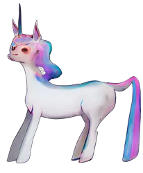 Size: 1327x1608 | Tagged: safe, artist:wisdomvision f., oc, pony, unicorn, image, multicolored hair, nightmare fuel, png, simple background, solo, transparent background