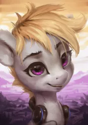 Size: 766x1080 | Tagged: safe, artist:assasinmonkey, derpibooru import, oc, oc:cookie malou, unofficial characters only, pony, bust, headphones, image, png, portrait, solo