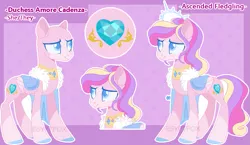 Size: 917x532 | Tagged: safe, artist:egyptfox123, derpibooru import, princess cadance, pegasus, pony, alternate design, base used, colored pupils, female, image, pegasus cadance, png, reference sheet, solo, trans female, transgender