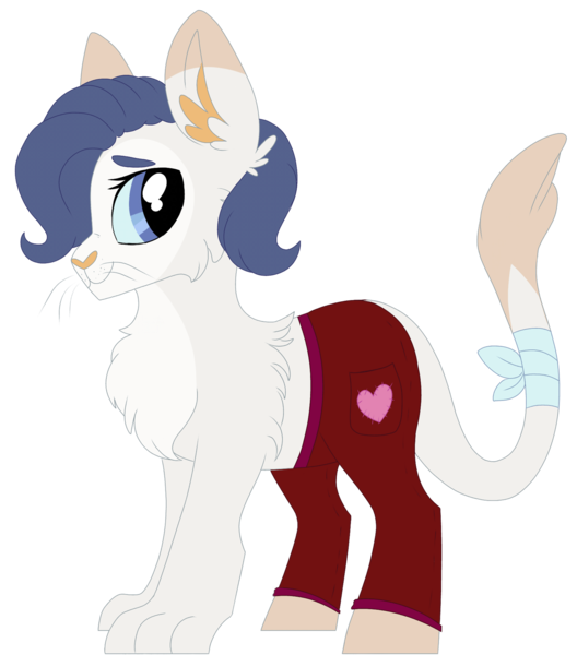 Size: 1600x1817 | Tagged: safe, artist:moonert, derpibooru import, oc, unofficial characters only, hybrid, pony, chest fluff, ear fluff, female, image, interspecies offspring, mare, offspring, parent:capper, parent:capper dapperpaws, parent:rarity, parents:capperity, png, simple background, smiling, solo, transparent background, whiskers