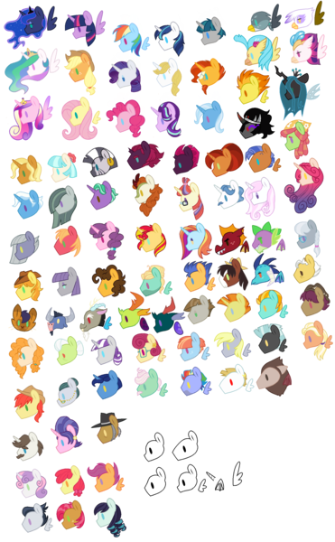 Size: 1809x2923 | Tagged: safe, artist:moonert, derpibooru import, apple bloom, applejack, autumn blaze, babs seed, big macintosh, capper dapperpaws, cheese sandwich, coco pommel, coloratura, derpy hooves, discord, flash sentry, fleur-de-lis, fluttershy, gentle breeze, gilda, igneous rock pie, iron will, king sombra, lightning dust, limestone pie, maud pie, moondancer, night light, pear butter, pharynx, pinkie pie, posey shy, princess amore, princess cadance, princess celestia, princess ember, princess luna, princess skystar, queen chrysalis, queen novo, rainbow dash, rarity, sassy saddles, scootaloo, shining armor, silver spoon, spike, stygian, sugar belle, sunflower spectacle, sunset shimmer, sweetie belle, tempest shadow, thorax, thunderlane, tree hugger, trixie, trouble shoes, twilight sparkle, twilight velvet, windy whistles, zecora, oc, unofficial characters only, abyssinian, alicorn, changeling, changeling queen, draconequus, dragon, earth pony, gryphon, kirin, minotaur, pegasus, pony, unicorn, zebra, my little pony: the movie, bust, cutie mark crusaders, dragoness, ear piercing, earring, female, floating wings, hat, image, jewelry, male, mane seven, mane six, mare, piercing, png, simple background, smiling, stallion, transparent background, wings