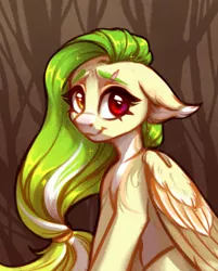 Size: 1604x2000 | Tagged: safe, artist:amishy, derpibooru import, oc, oc:lemony light, unofficial characters only, pegasus, pony, female, floppy ears, heterochromia, image, jpeg, looking at you, mare, scar, smiling, smiling at you, solo