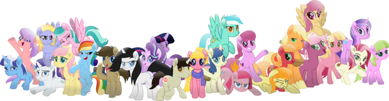 Size: 26361x6845 | Tagged: safe, alternate version, artist:agrol, artist:forgalorga, artist:lincolnbrewsterfan, derpibooru import, amethyst star, applejack, berry punch, berryshine, big macintosh, bon bon, carrot top, cheerilee, cherry berry, cloud kicker, daisy, dizzy twister, doctor whooves, flower wishes, fluttershy, golden harvest, lily, lily valley, lyra heartstrings, minuette, orange swirl, pinkie pie, princess celestia, princess luna, rainbow dash, rarity, roseluck, skyra, starlight glimmer, sweetie drops, time turner, twilight sparkle, twilight sparkle (alicorn), oc, oc:forga, oc:interrobang, oc:truvi, alicorn, earth pony, pegasus, pony, unicorn, 2 4 6 greaaat, hurricane fluttershy, rainbow roadtrip, the cutie map, the super speedy cider squeezy 6000, to where and back again, .svg available, :c, :d, >:), >:d, alternate cutie mark, alternate hairstyle, alternative cutie mark placement, amber eyes, bag, bedroom eyes, berrybetes, bipedal, black mane, black tail, blonde mane, blonde tail, blue eyes, bowtie, braid, braided ponytail, brown mane, brown tail, camera, carrying, change your reality, cheeribetes, clock, clothes, cloud, coin, collage, colored pupils, colored wings, constellation, curly mane, curly tail, cute, cyan eyes, determination, determined, determined face, determined look, determined smile, diamond, doctorbetes, draw me like one of your french girls, earth pony oc, earth pony rainbow dash, exclamation point, eyeshadow, face down ass up, fake cutie mark, fan animation, fanart, female, flirting, flower, flower flight, flower in hair, folded wings, food, freckles, frown, fuchsia eyes, gesture, gradient eyes, gradient hooves, gradient mane, gradient tail, gradient wings, grapes, green eyes, green mane, green tail, hair, hair bun, hair over one eye, hair tie, happy, harness, harp, heart, heart hoof, hoof around neck, hoof on head, horn, hug, image, interrobang, interrobetes, irrational exuberance, lidded eyes, lightning, loose hair, lying, lying down, lying on top of someone, magenta eyes, makeup, male, mane, mane down, mane six, mane swap, mare, movie accurate, multicolored hair, multicolored mane, multicolored tail, musical instrument, ocbetes, one eye closed, open mouth, open smile, orange mane, orange tail, paper, pineapple, pink eyes, pink mane, pink tail, pinkamena diane pie, plushie, png, pointing, ponies riding ponies, ponies sitting next to each other, ponies standing next to each other, ponytail, prone, purple eyes, purple mane, purple tail, question mark, quill, race swap, rainbow, rainbow hair, rainbow tail, raised hoof, riding, riding a pony, role reversal, rose, rule 63, sad face, saddle bag, scarf, scroll, self paradox, self ponidox, simple background, slash, smiling, species swap, spread arms, spread hooves, spread wings, stallion, standing, standing on one leg, straight hair, straight mane, striped mane, striped tail, sultry pose, tack, tail, transparent background, two toned mane, two toned tail, vector, wall of tags, wasted, watch, wing hands, wing hold, wings, wink, yellow mane, yellow tail