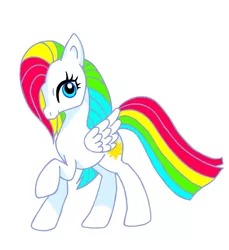 Size: 779x850 | Tagged: safe, artist:stacy_165cut, derpibooru import, pegasus, pony, female, folded wings, g1, image, jpeg, mare, profile, raised hoof, simple background, solo, starshine (g1), white background, wings