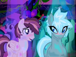 Size: 2700x2048 | Tagged: safe, artist:xcosmicghostx, derpibooru import, oc, unofficial characters only, pony, unicorn, blushing, female, horn, image, indoors, male, mare, png, smiling, stallion, unicorn oc